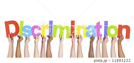 Diverse Hands Holding the Word Discrimination 11891222