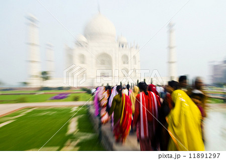 People Walking Through the Taj Mahal 11891297