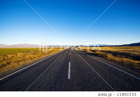 Continuous Road In A Scenic With Mountain Ranges Afar Continuous Road In A Scenic With Mountain Ranges Afar 11891533
