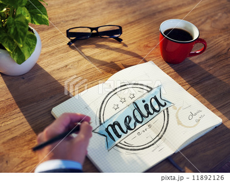 Businessman Brainstorming About Social Media 11892126