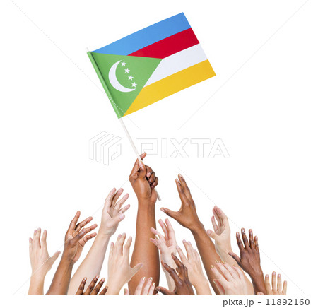 Group Of Multi-Ethnic People Reaching For And Holding The Flag O 11892160