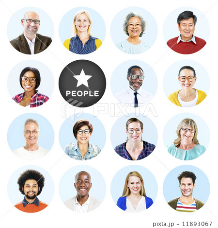 Headshots of Multi-Ethnic Group of People Isolated 11893067