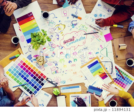 Group Of Casual Business People Having A Meeting About Social Co 11894131