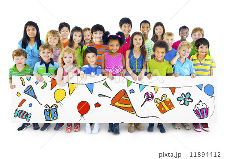 Large Group of People Holding Board Large Group of People Holding Board 11894412