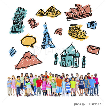 Large Group of Multiethnic Children Travel Destinations 11895148