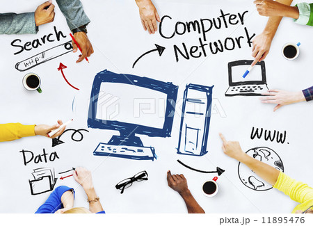 Group of People with Computer Network Concept Group of People with Computer Network Concept 11895476