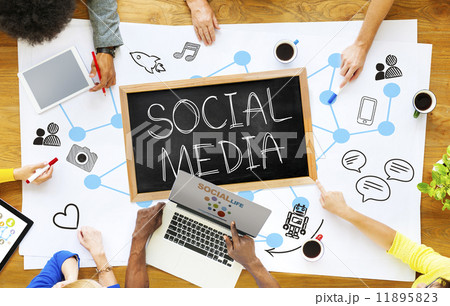 Group of Multiethnic People Discussing Social Media 11895823