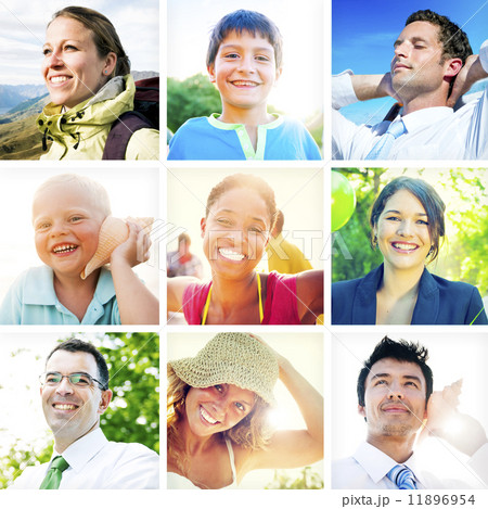 Portrait of Multiethnic Diverse Cheerful People Portrait of Multiethnic Diverse Cheerful People 11896954