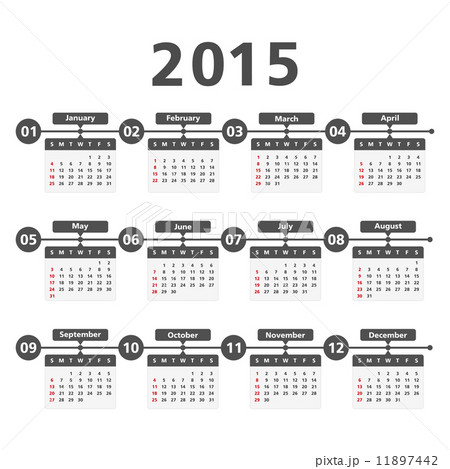 2015 Calendar - Stock Illustration [11897442] - PIXTA