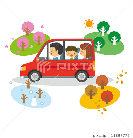 家族　運転　季節　春夏秋冬　 11897772