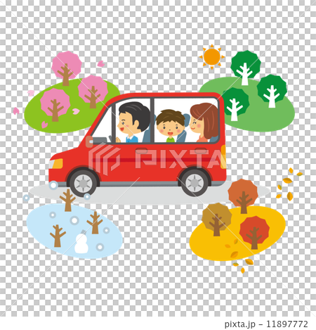 家族　運転　季節　春夏秋冬　 11897772