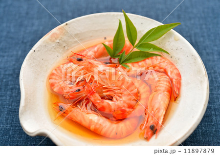 浜名湖産のクルマエビ（さいまき）のうま煮（煮物）。クルマエビを「醤油+砂糖+みりん+料理酒+水」で煮ました。 11897879