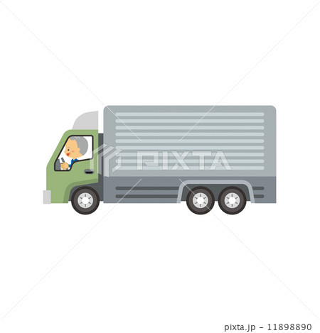 トラック ドライバー 運転手 運送車のイラスト素材 1180