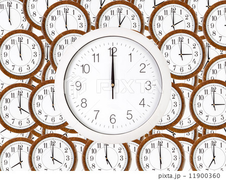 Background of wall clocks with brown wooden frame Background of wall clocks with brown wooden frame 11900360