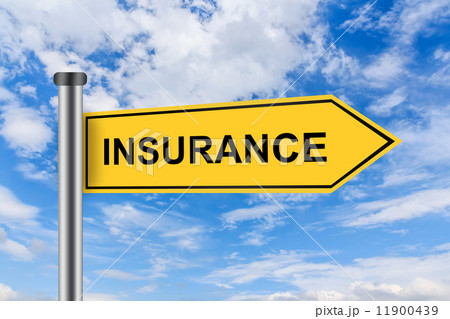 yellow road sign with insurance words 11900439