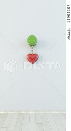 3d heart hanging on door knob 11901107