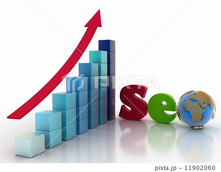 text 'SEO', with globe instead of letter "o" on a background a diagram 11902060