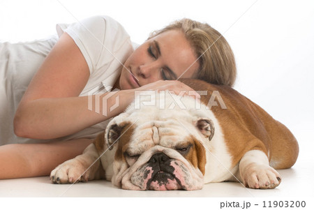woman and her dog woman and her dog 11903200