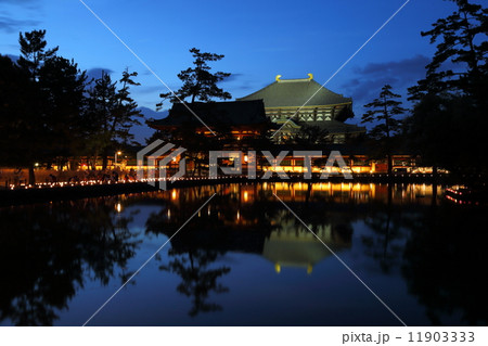 　東大寺大仏殿と鏡池 11903333