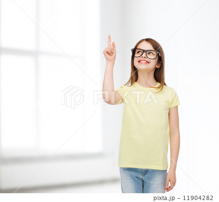 smiling cute little girl in black eyeglasses smiling cute little girl in black eyeglasses 11904282