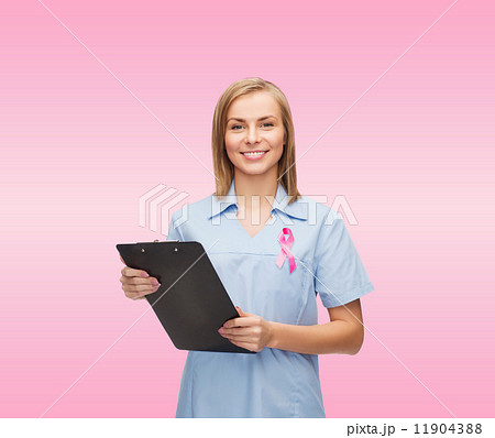 female nurse with stethoscope and clipboard 11904388