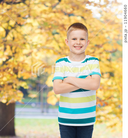 little boy in casual clothes with arms crossed little boy in casual clothes with arms crossed 11904660