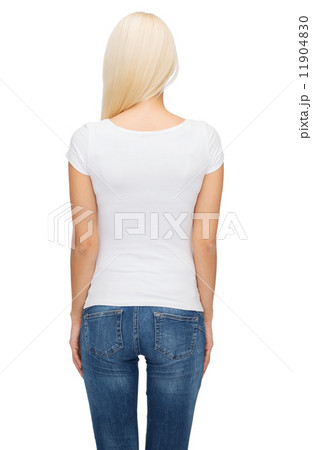 young woman in blank white t-shirt 11904830