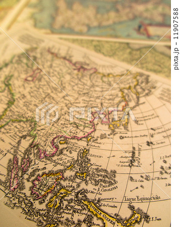 古い世界地図 東南アジアの写真素材