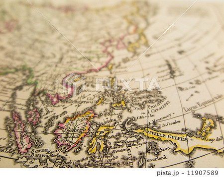 古い世界地図 東南アジアの写真素材 11907589 Pixta
