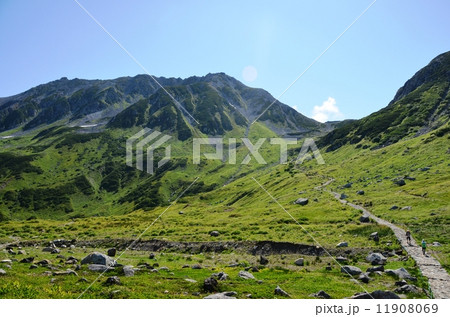 夏の立山と、登頂を目指す登山者 夏の立山と、登頂を目指す登山者 11908069