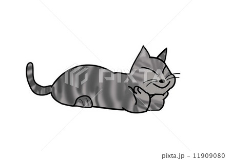 にっこり虎猫のイラスト素材