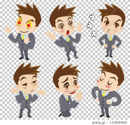 Two headed businessman of positive emotion 11909469