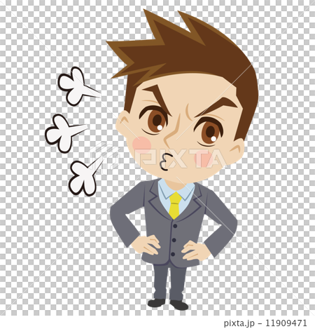 ふくれる二頭身ビジネスマン ふくれる二頭身ビジネスマン 11909471