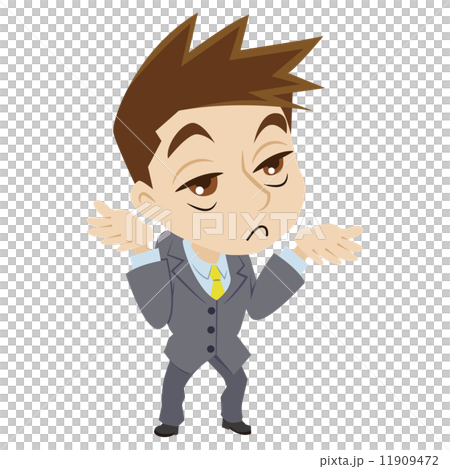 あきれる二頭身ビジネスマン あきれる二頭身ビジネスマン 11909472