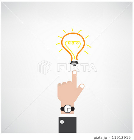 businessman hand with doodle light bulb sign businessman hand with doodle light bulb sign 11912919