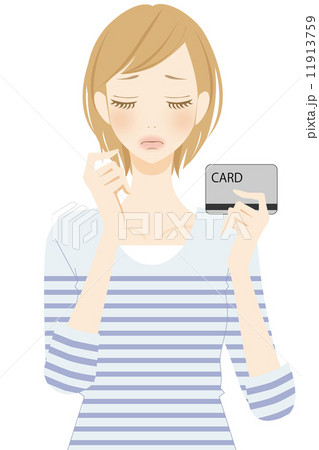困る　カードを持つ女性 11913759