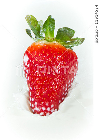 strawberry splashing into milk strawberry splashing into milk 11914524