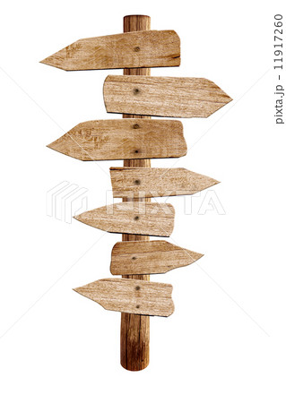 old wooden arrow road sign isolated 11917260