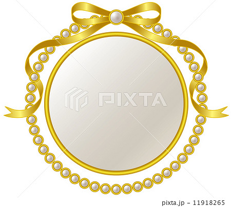 金のリボンと真珠のフレームのイラスト素材 11918265 Pixta