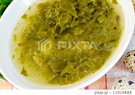 Soup of greenery on fabric 11919888