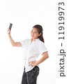 Asian woman using smartphone 11919973