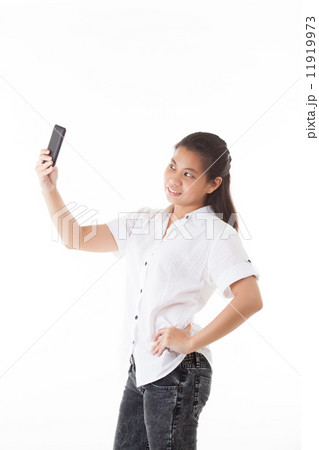 Asian woman using smartphone Asian woman using smartphone 11919973