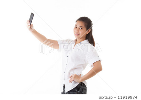 Asian woman using smartphone Asian woman using smartphone 11919974