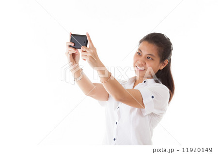 Asian woman using smart phone Asian woman using smart phone 11920149