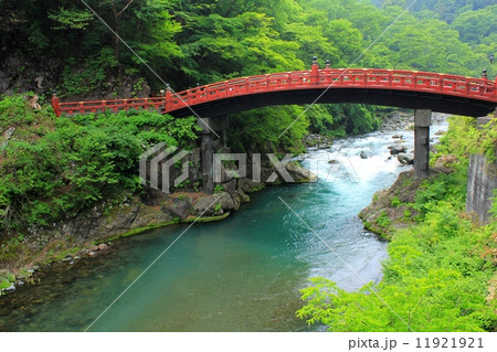 日光　初夏の神橋と大谷川 11921921