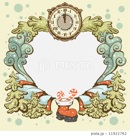 Christmas wreath retro card template 11922762