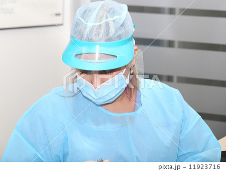 Surgeon uniform. Focus in the hat. 11923716