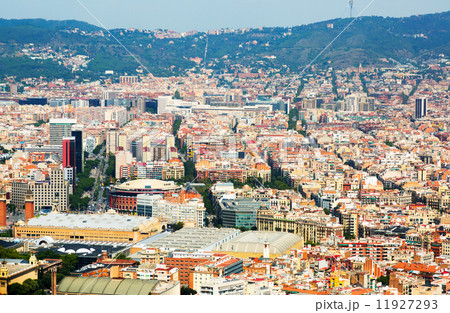 Aerial view of Sants-Montjuic district. Barcelona Aerial view of Sants-Montjuic district. Barcelona 11927293