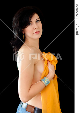 girl over black background 11928028