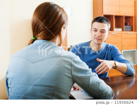 A man answering questions A man answering questions 11930024